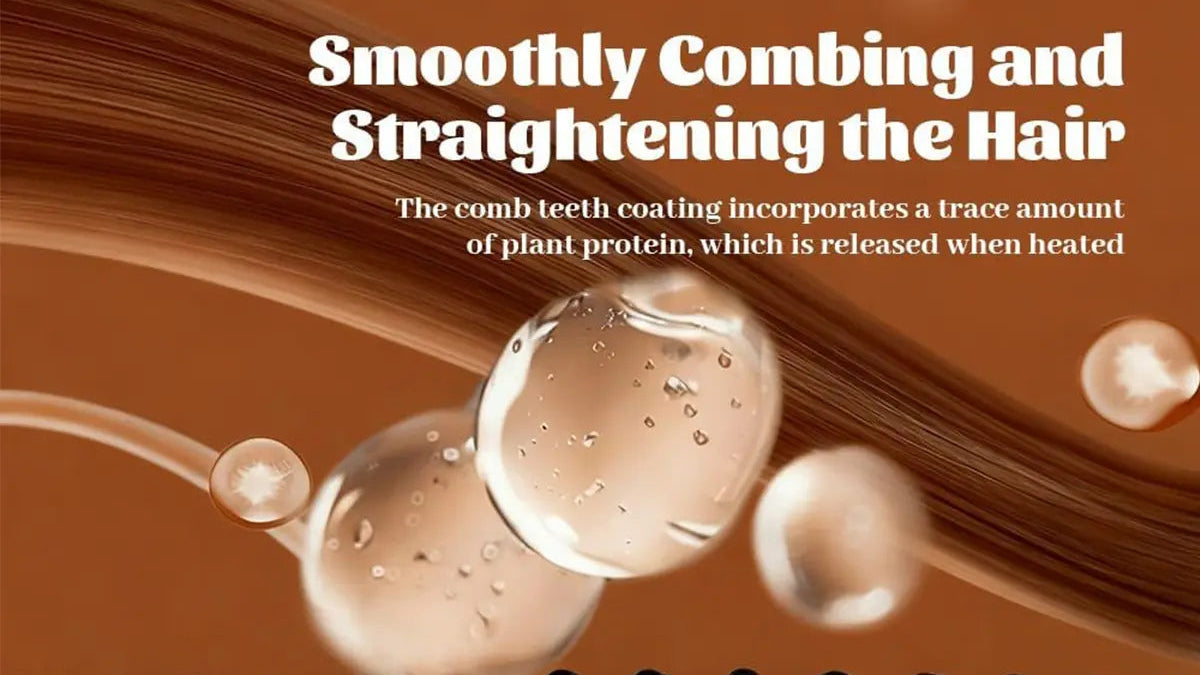 Mini Hair Straightener, Rechargeable Portable Hair Straightener Brush, Fast Heating Hot Comb 3-Speed Temperature Control with anti Scald Shell for Home Travel